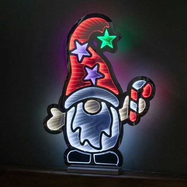 Samuel Alexander 60cm Light up Christmas Gonk with Candy Cane Infinity Decoration with LEDs