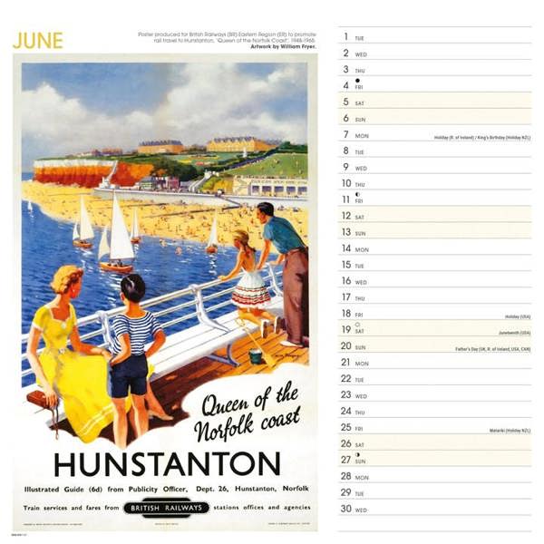 National Railway Museum, East Anglia Poster Art Calendar 2027, Wall Calendars, Month To View, Travel, Gift
