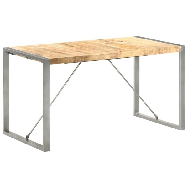 Berkfield Dining Table 140x70x75 cm Solid Rough Mango Wood