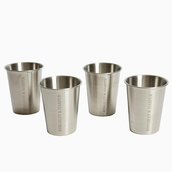 Stainless Steel Cups Set of 4 300ml - 304 Food-Grade Rust-Free BPA-Free Eco-Friendly Tumblers for Cold Drinks Lightweight Reusable Drinkware Washable