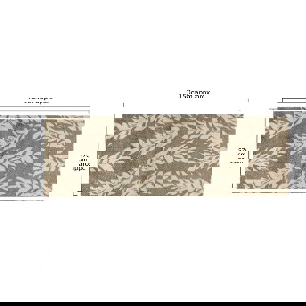 JVL Mega Mat Machine Washable Entrance Runner and Doormat Set, Brown Leaves