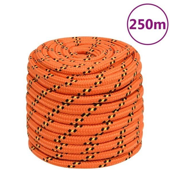 Berkfield Boat Rope Orange 16 mm 250 m Polypropylene