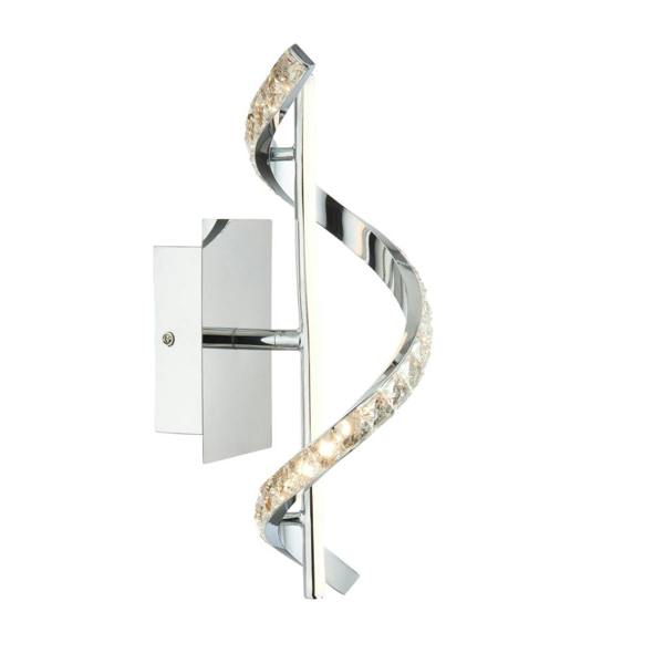Pagazzi Lighting Hyde 1-Light Chrome And Crystal LED Wall Light