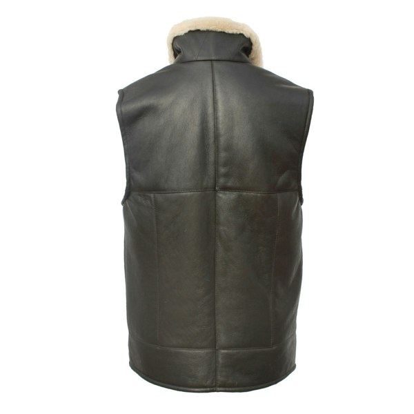 Eastern Counties Leather Mens Harvey Sheepskin Gilet - Dark Brown Nappa