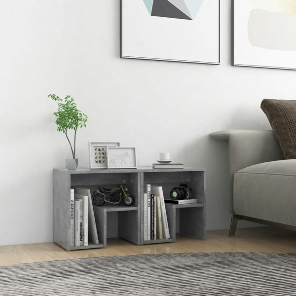 Berkfield Bed Cabinets 2 pcs Concrete Grey 40x30x40 cm Engineered Wood