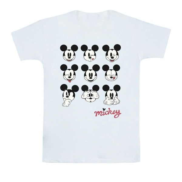 Disney Boys Mickey Mouse Many Faces T-Shirt - White