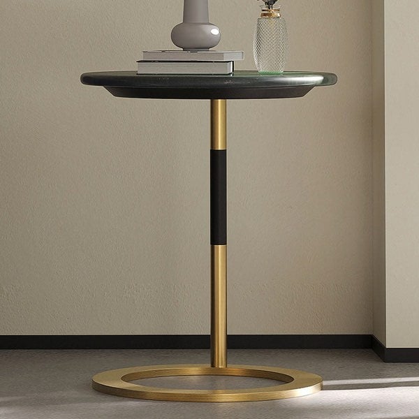 Pearce Side Table, Stainless Steel & Ceramic Stone-Rit Concept-Rit Concept