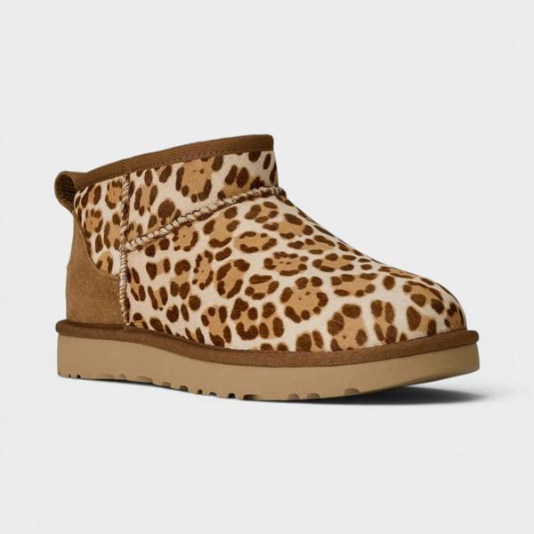 UGG Women's Classic Ultra Mini Plains Boot Felicity Leopard Jasmine