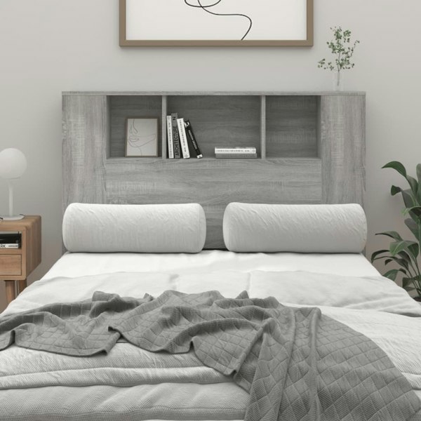 Berkfield Headboard Cabinet Grey Sonoma 120x18.5x104.5 cm