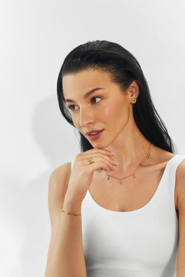 Elk & Bloom Molten Moment Chunky Abstract 14K Gold Chain Ring