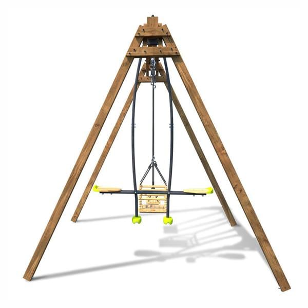 Soulet Pierre Infant & Child Triple Wooden Swing Set