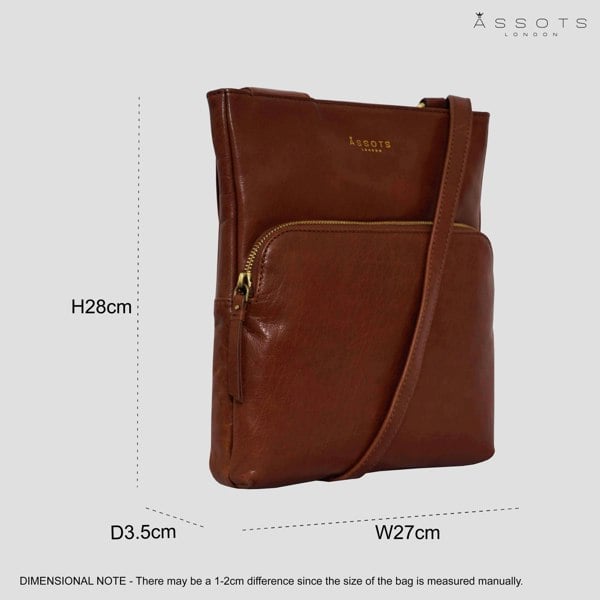 Assots London 'CANARY' Brown Vintage Leather Crossbody bag