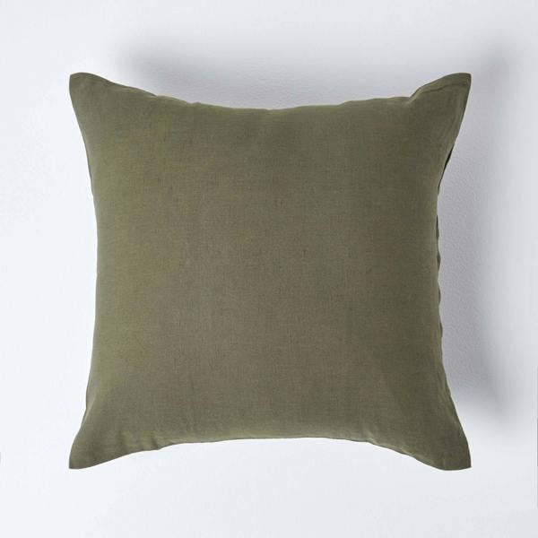 HOMESCAPES French Flax Linen Pillowcase, European Size
