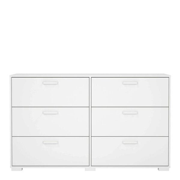 Wyld Haus Stuttgart Gloss White Chest of 6 Drawers