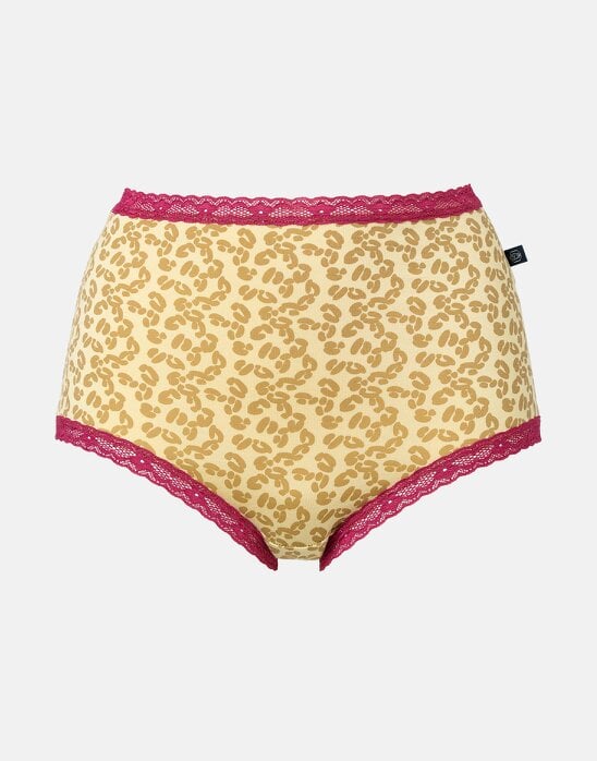 British Boxers Multipack! 4 Pairs of Women's Bamboo Lace Full Briefs – Leopard Rose