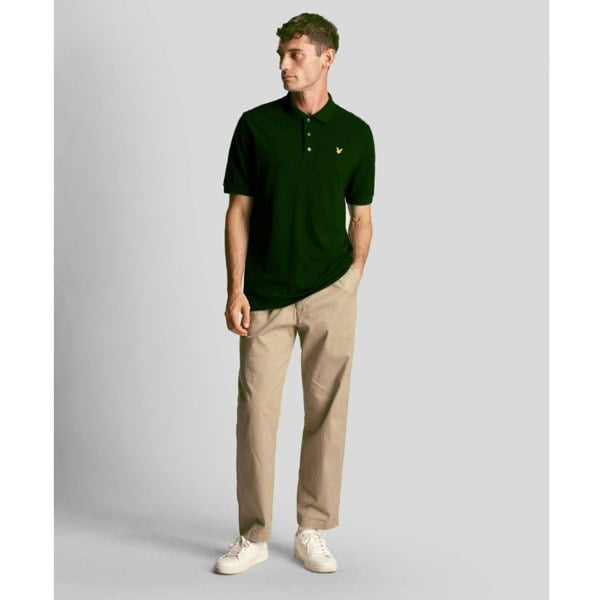 Lyle & Scott Textured Tipped Wilton Polo Shirt - Green