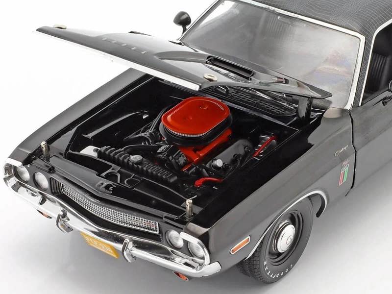 a black car with a hood open