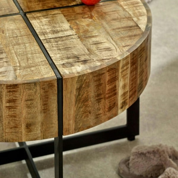 IH Design Valor Mango Wooden Coffee Table With Metal Legs