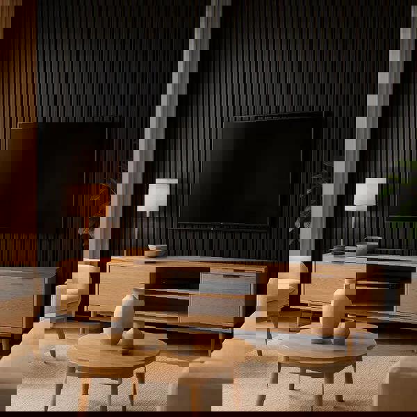 Panel Haus Colour Black Acoustic Slat Wall Panel - 240cm x 32cm (2pack)