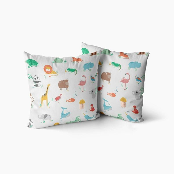 Animal Alphabet Cushion Cover Cushion - Happy Linen Company