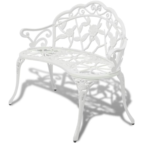 Berkfield Garden Bench 100 cm Cast Aluminium White