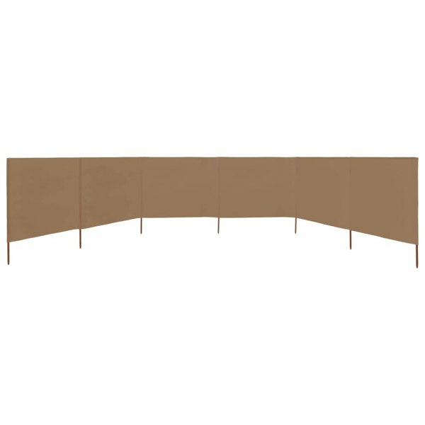 Berkfield 6-panel Wind Screen Fabric 800x80 cm Taupe