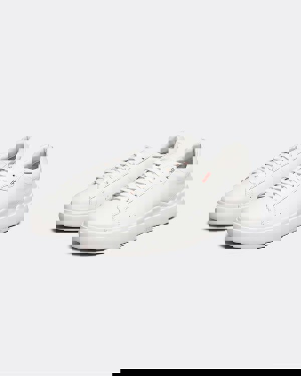 HUGO Blake Tenn Mens Leather Trainers with Branded Quarter - White 100