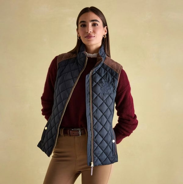 Joules BRAEMAR LUXE Womens Quilted Gilet Navy