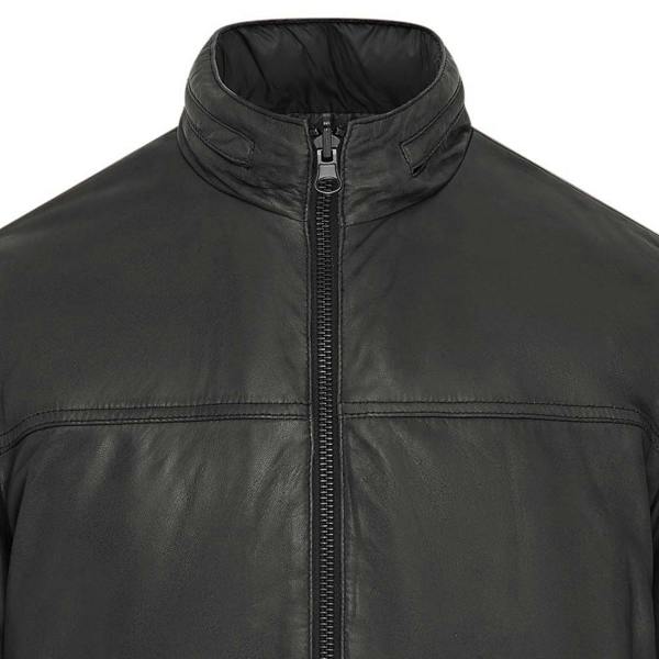 Infinity Leather Mens Hooded Reversible Bomber Leather Jacket - Raufoss
