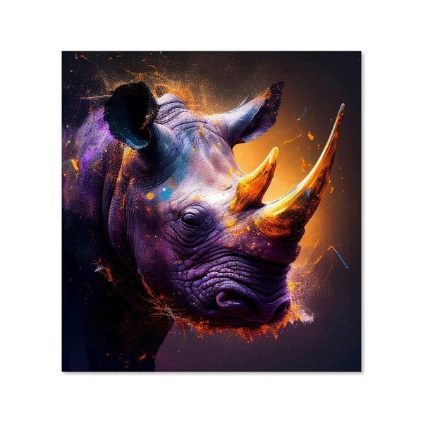 Warren Reed - Designer Golden Rhino Face Splashart Kitchen Splashback