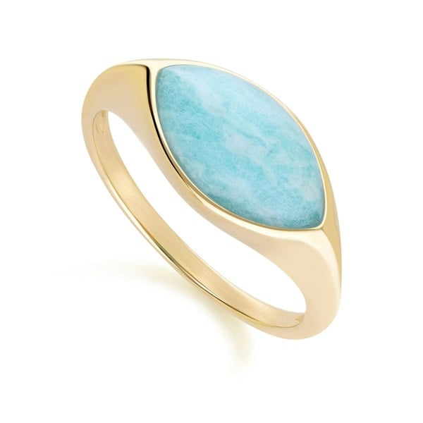 Gemondo Classic Marquise Amazonite Ring in 9ct Yellow Gold