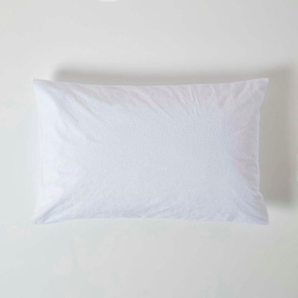 HOMESCAPES Terry Towelling Waterproof Pillow Protectors Pack of 4