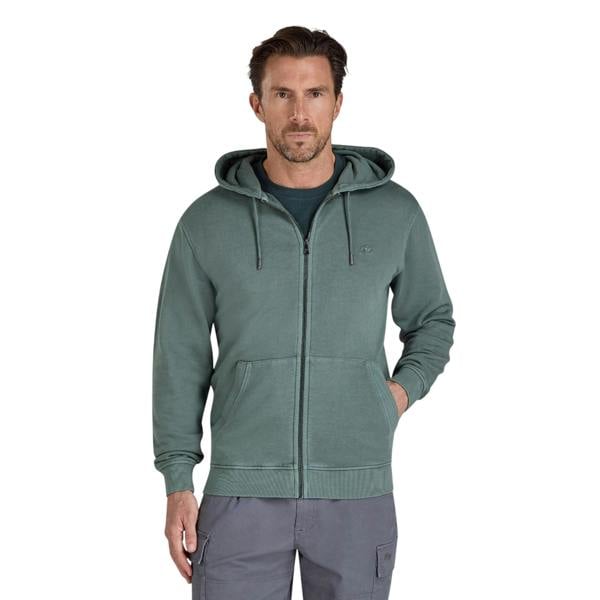 Raging Bull Mens Garment Dyed Full Zip Hoodie - Khaki Green - 