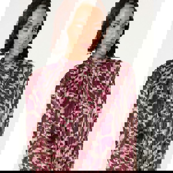 Blue Vanilla Metallic Stripe Puffball Blouse