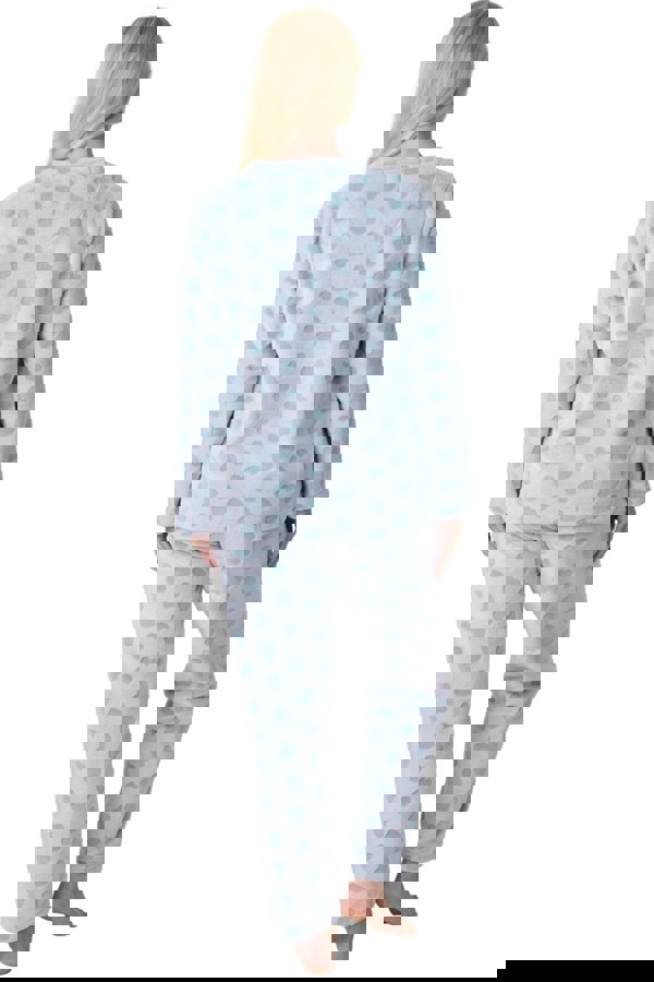 Camille Supersoft Aqua Spot Full Length Pyjama Set