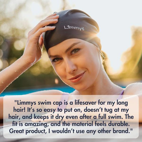 Limmys Premium Long Hair Swim Caps for Women