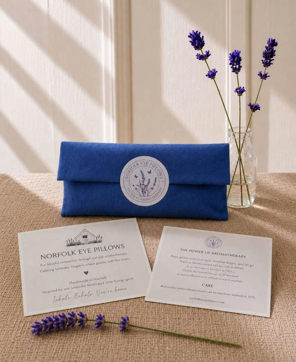 Peace Embroidered Linen and Lavender Eye Pillow
