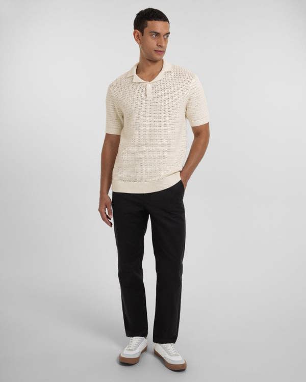 Steel & Jelly Stockwell - Chunky Knit Sweater Polo Shirt