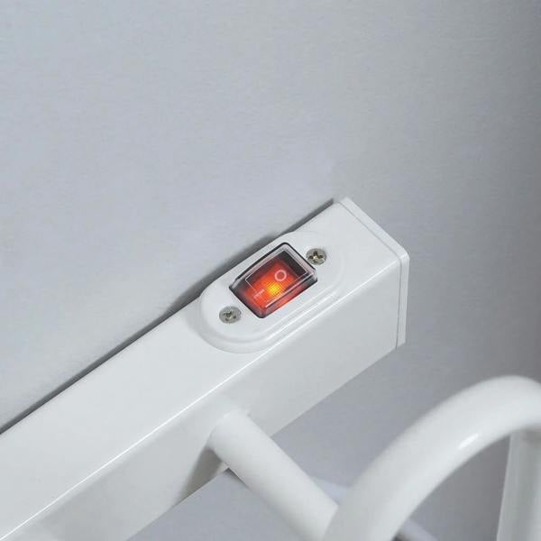 White shoe dryer control box with rocker switch and indicator light