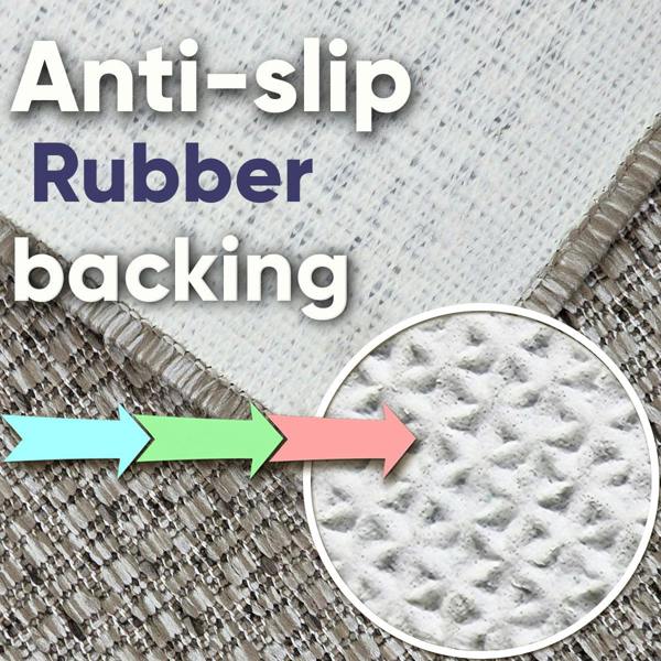 Non-Slip Beige Rug Plain Solid Design Flat Weave Kitchen Dining Room Living Room Area Mat