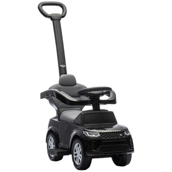 Land Rover Discovery licensed black baby push car with push handle and safety guard