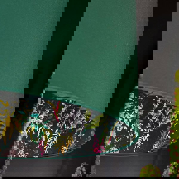 Wild Wood Deadly Night Shade Silhouette Lampshade in Hunter Green. Designed and handmade by Love Frankie. Close Up