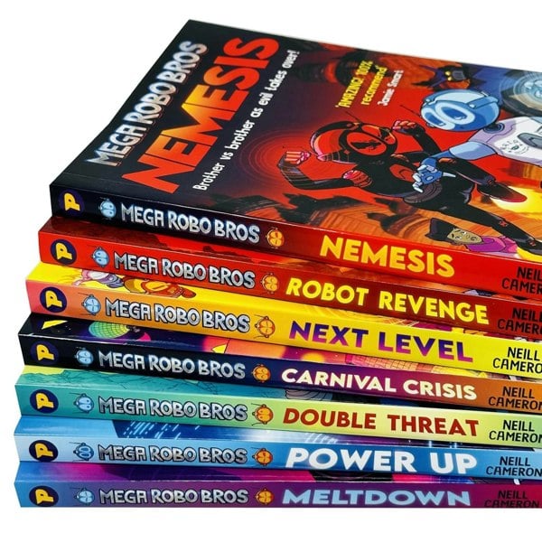 Mega Robo Bros Series Volume 1-7 Book Set By Neill Cameron Meltdown, Power Up, Double Threat & more