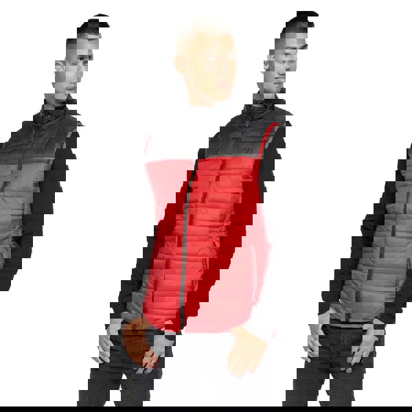 Crosshatch Mens Presnell High-Neck Gilet - Red - 