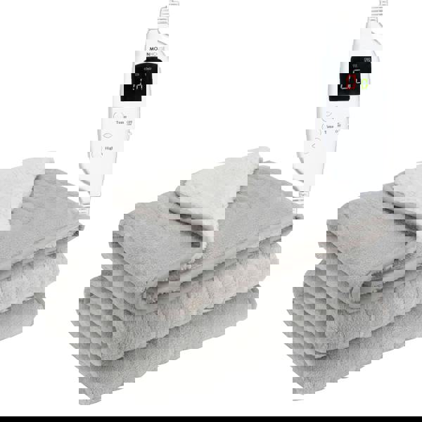 MONHOUSE Heated Electric Throw 9H Timer 9 Heat Setting Shearling Fleece Blanket