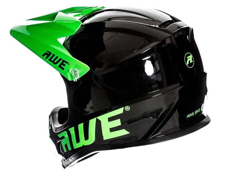 AweBlast 16+/Adult BMX/Downhill/Full Face/Enduro Bike Helmet 56-58cm Black/Green