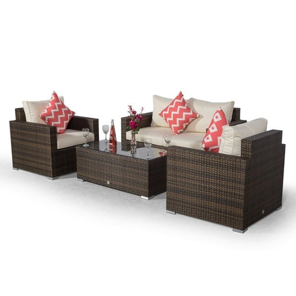 Giardino Sydney 4 Seater Rattan Conversation Sofa Set with Coffee Table