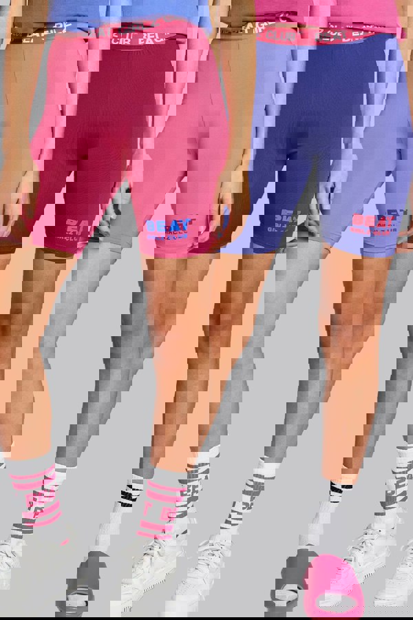 Beat Girlz Club Two Pack Flip Cycle Short - Hot Pink/Purple