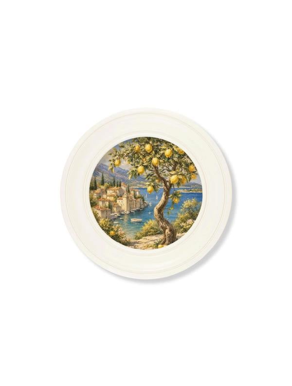 Exceptional Art Lemon Tree Views - Oxford Strong White Round Frame