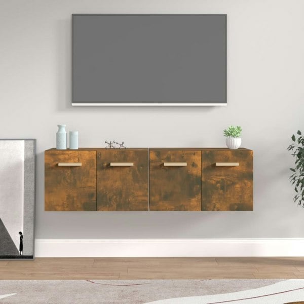 Berkfield Wall Cabinets 2 pcs Smoked Oak 60x36.5x35 cm Engineered Wood